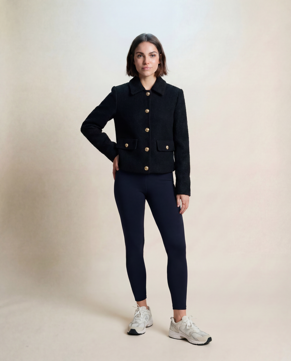Women's Short Black Bouclé Jacket
