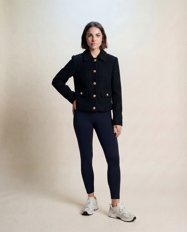 Women's Short Black Bouclé Jacket