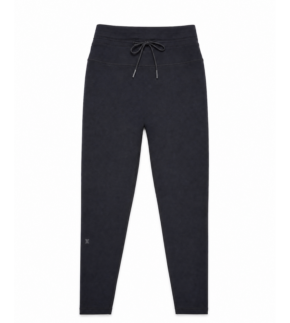 Women's High-Rise Drawstring Black Leggings