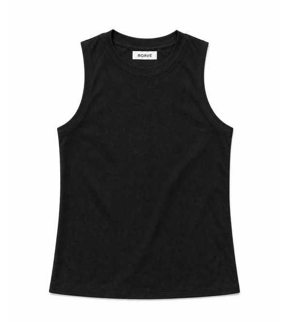 Women's High-Neck Black Vest Top