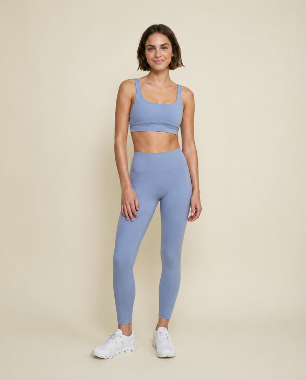 High-Waisted Sports Leggings in Light Blue
