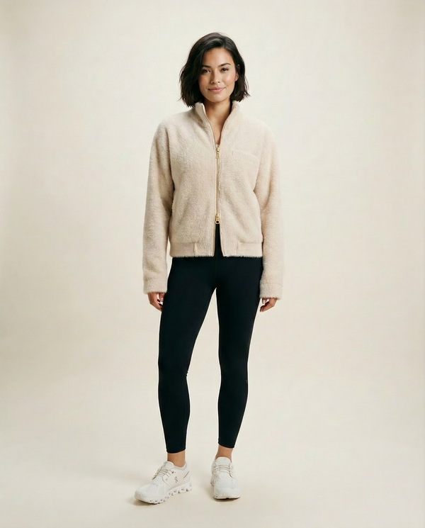 Everyday Emma Women's Soft Beige Double Zip Cardigan