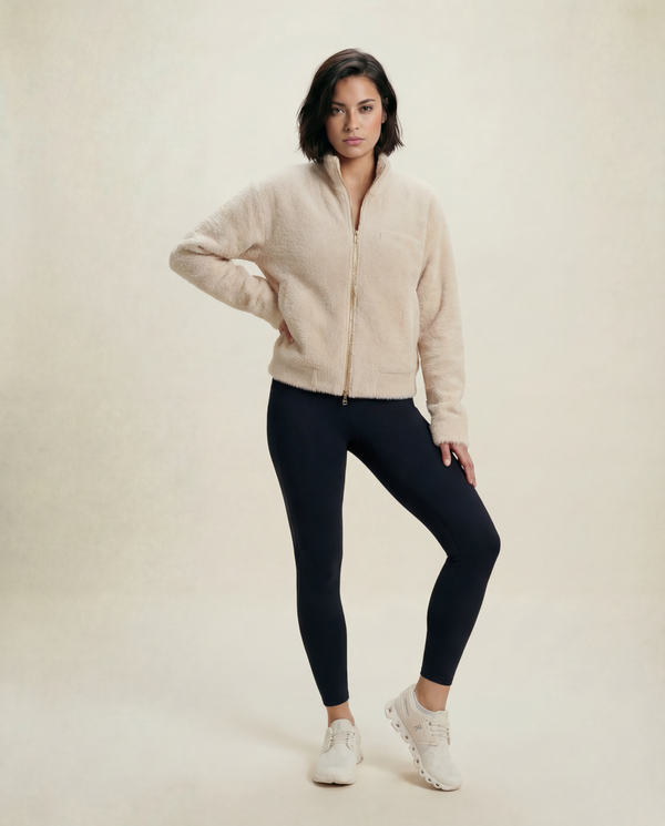 Everyday Emma Women's Soft Beige Double Zip Cardigan
