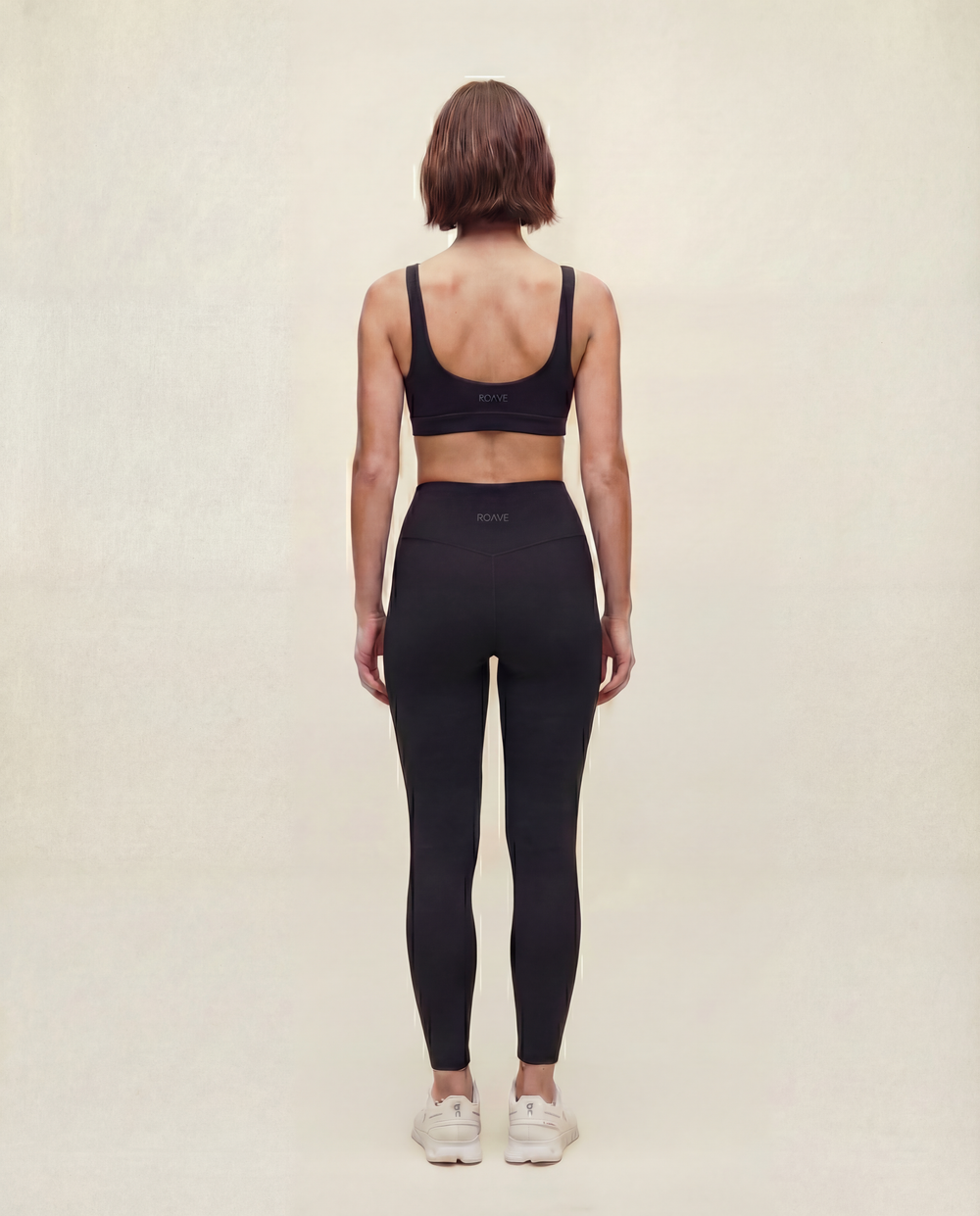 Women's High-Rise Drawstring Black Leggings