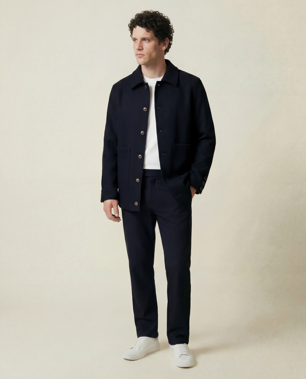 The Fletcher Men's Wool and Camel Hair Black Jacket