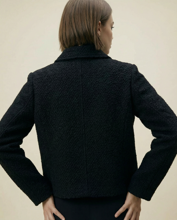 Women's Short Black Bouclé Jacket