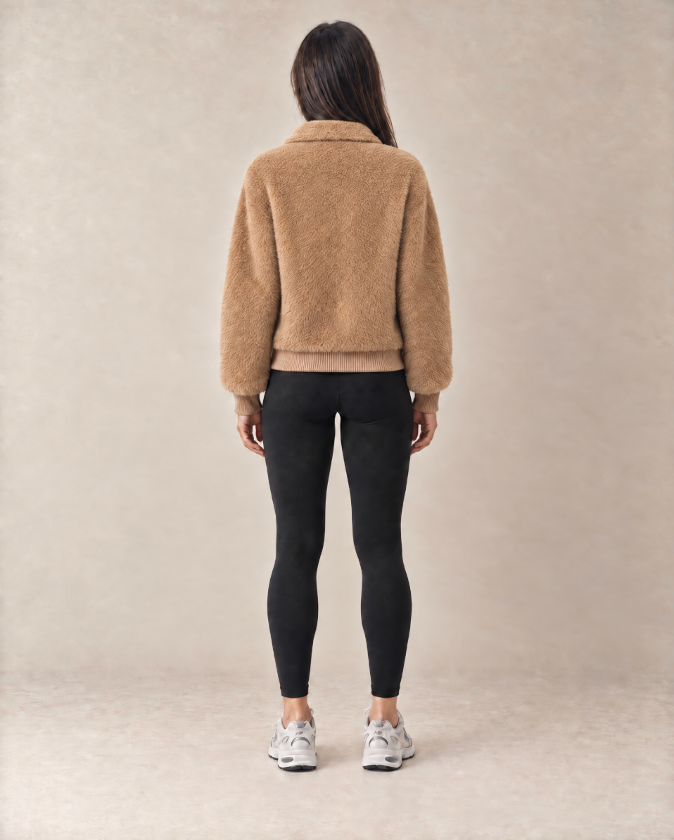 Women’s Soft Camel Zip Bomber Jacket - Pre Order*