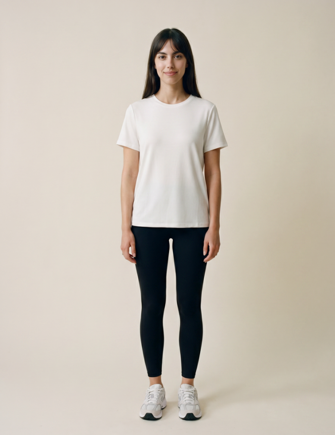 Women's Round Neck Loose White Soft T-Shirt