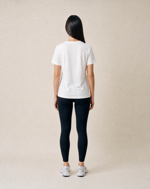 Women's Round Neck Loose White Soft T-Shirt