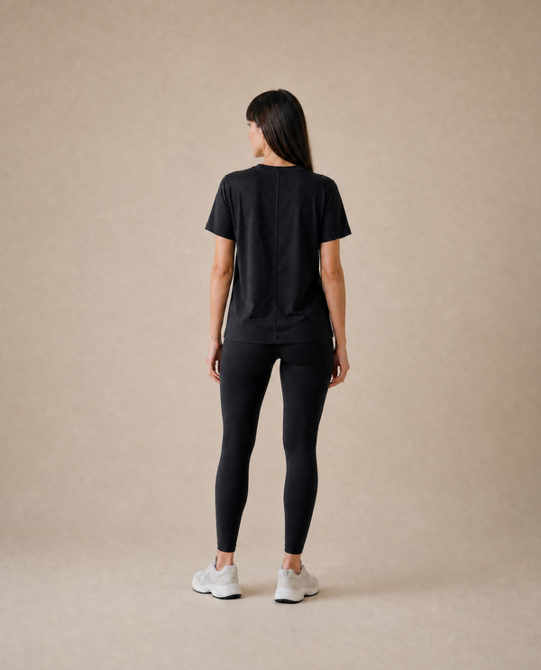 Women's Round Neck Loose Black  Soft T-Shirt