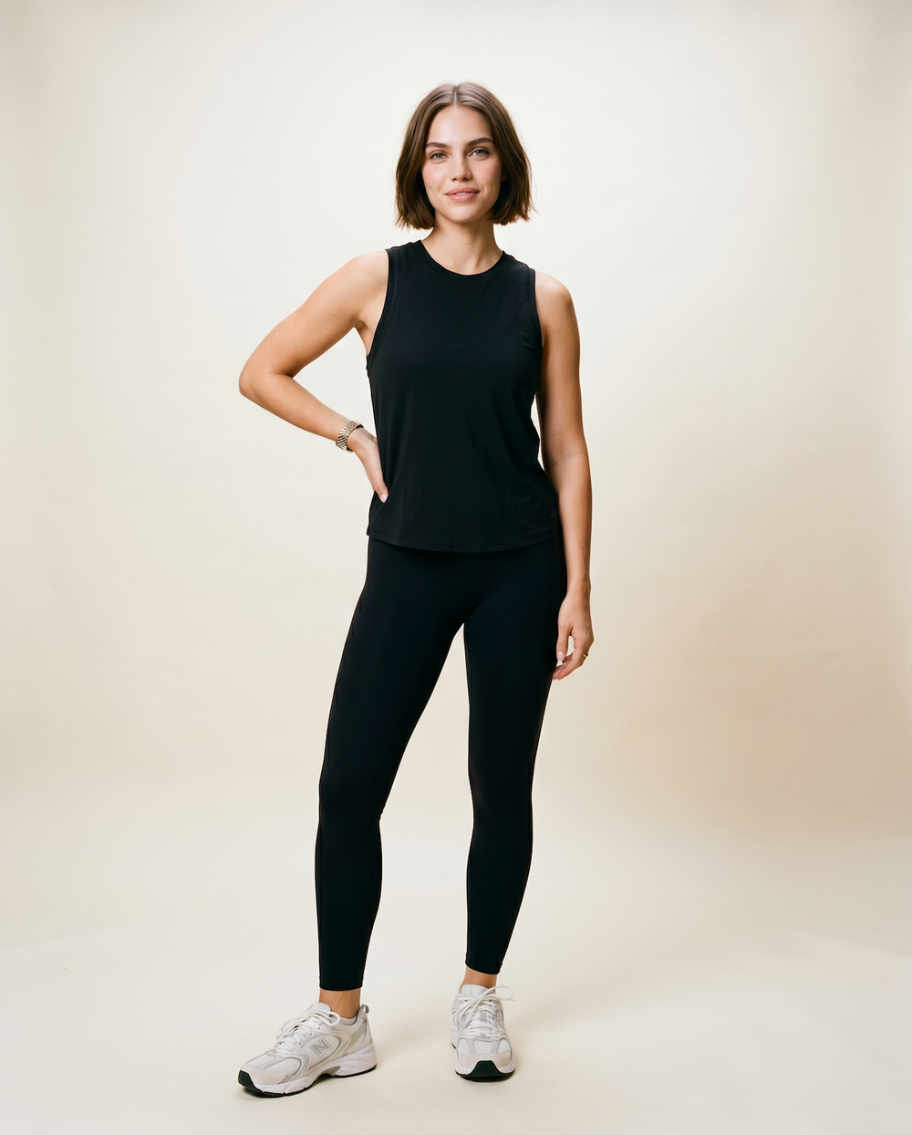 Women's High-Neck Black Vest Top