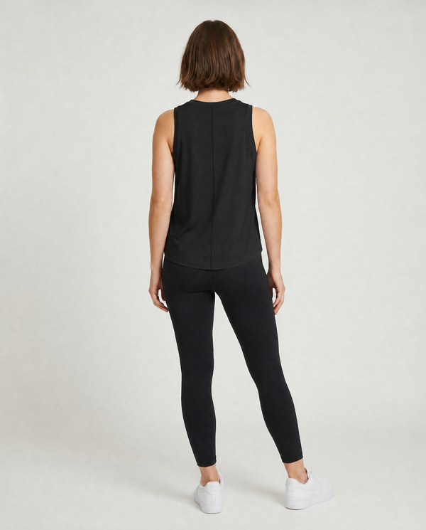 Women's High-Neck Black Vest Top