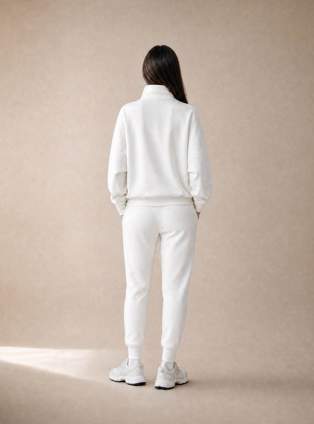 Women's White Slim Cuffed Tracksuit Bottoms *PRE ORDER