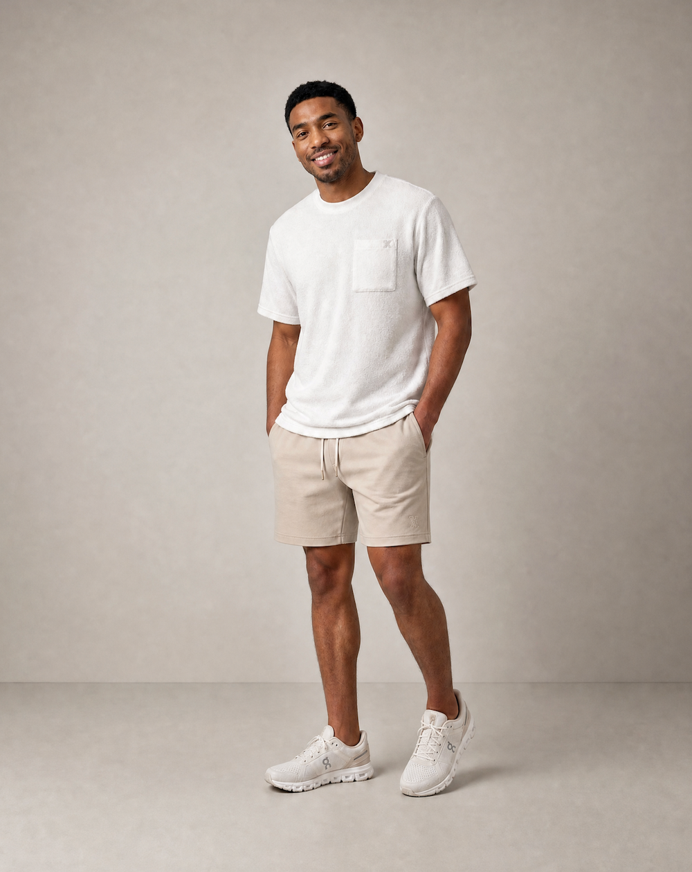 Mens White Toweling T-Shirt *PRE ORDER