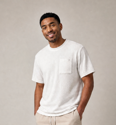 Mens White Toweling T-Shirt *PRE ORDER