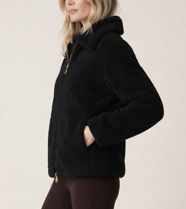 Lightweight Women’s Fleece Jacket with Gold Zip