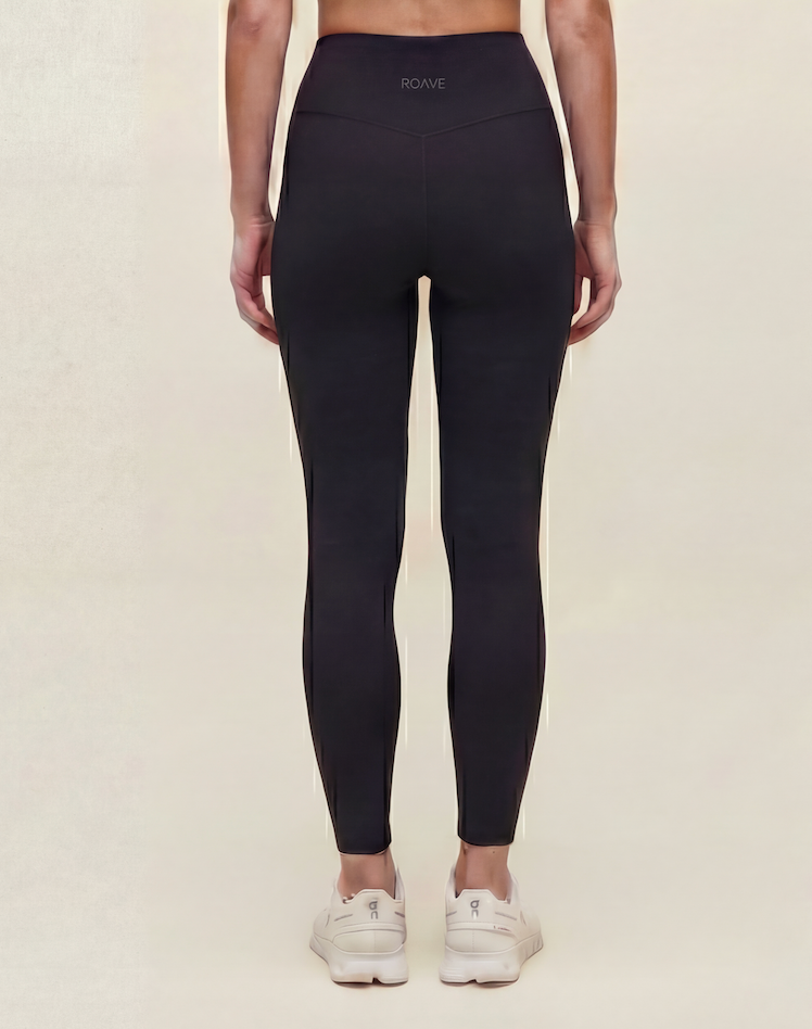 Women's High-Rise Drawstring Black Leggings