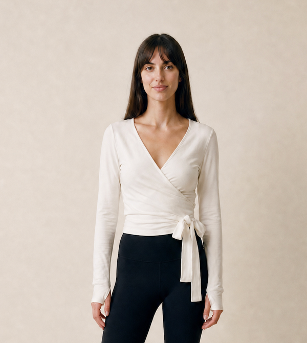 Bex Women's White Wrap Ballet Top
