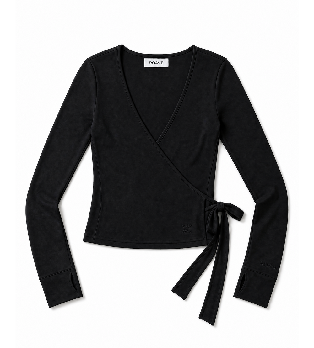 Bex Women's Black Wrap Ballet Top