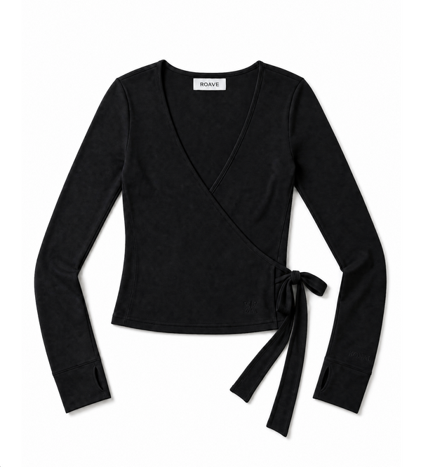 Bex Women's Black Wrap Ballet Top