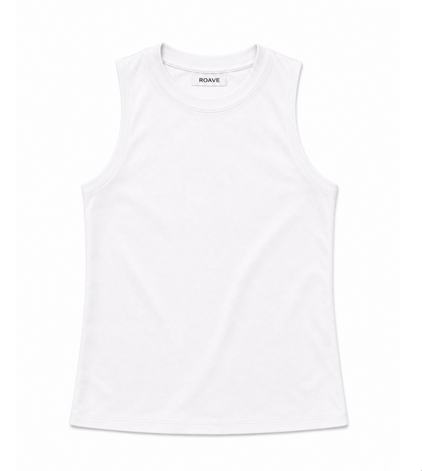 White Women's High- Neck Vest Top