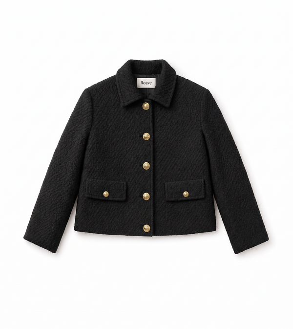 Women's Short Black Bouclé Jacket