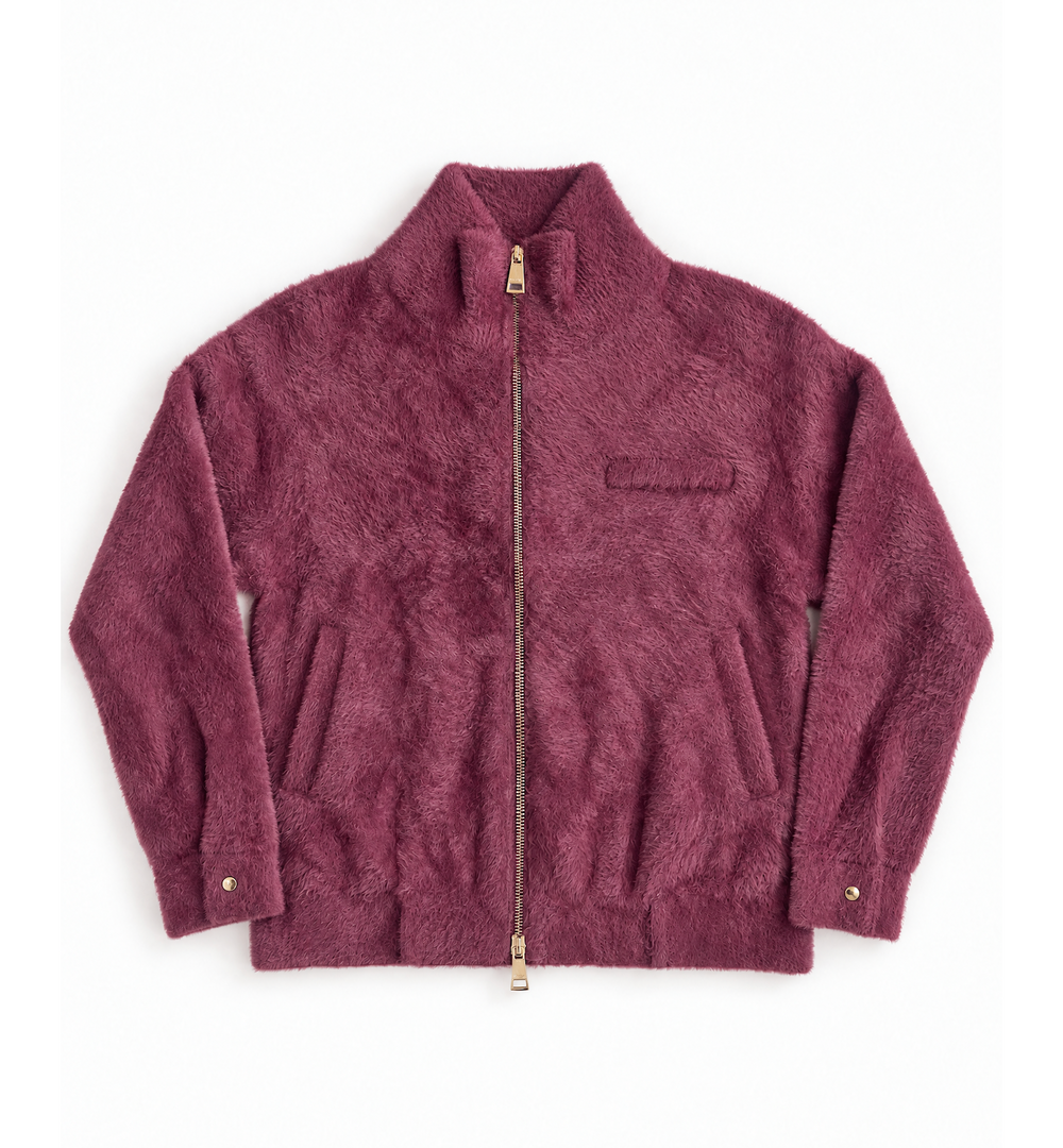 Everyday Emma Women's Burgundy Double Zip Cardigan
