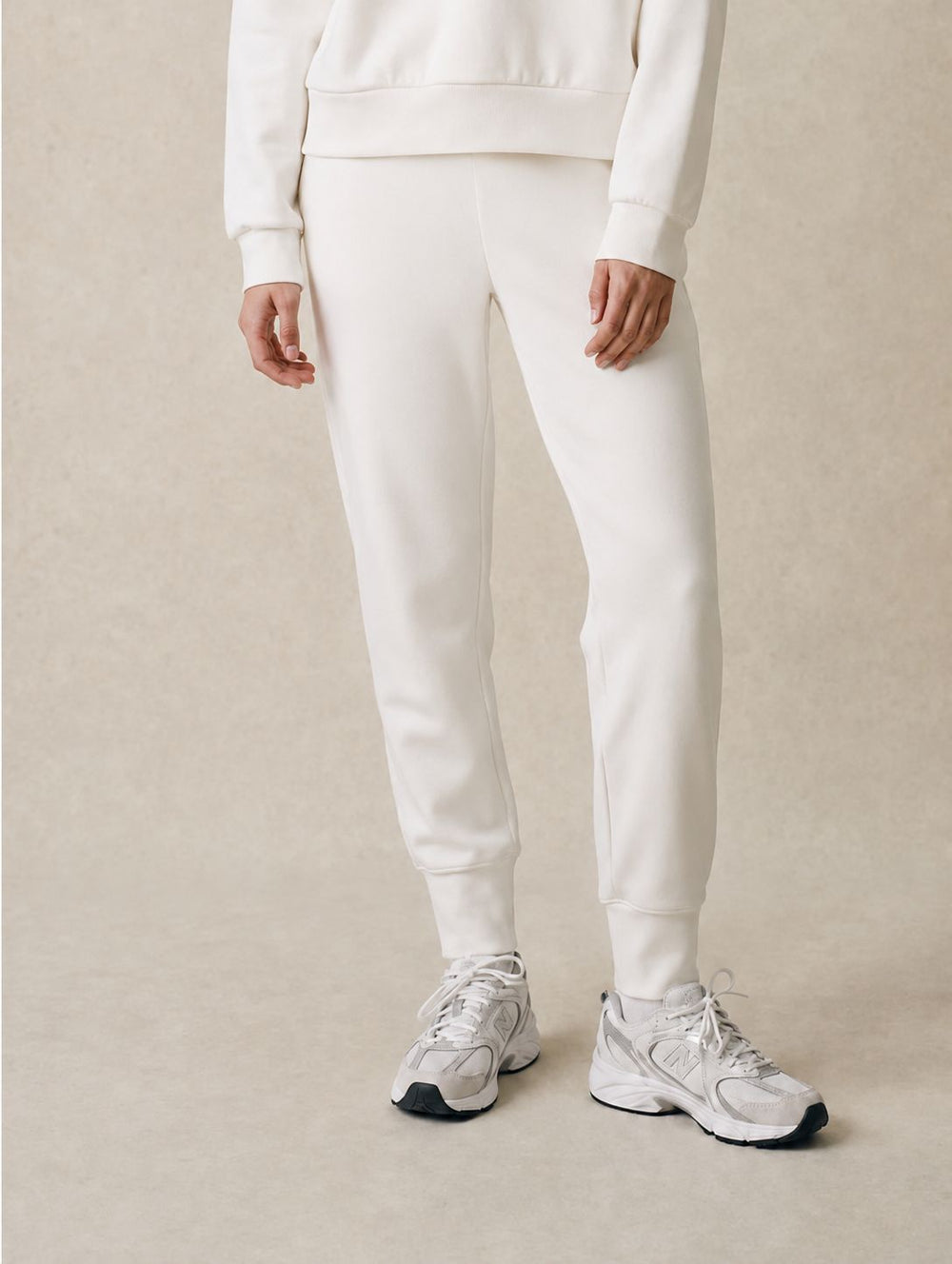 Women's White Slim Cuffed Tracksuit Bottoms *PRE ORDER