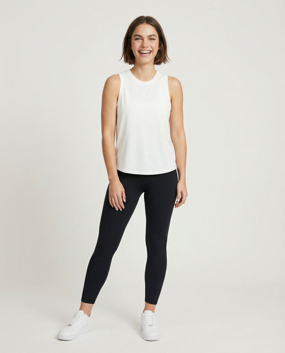 White Women's High- Neck Vest Top