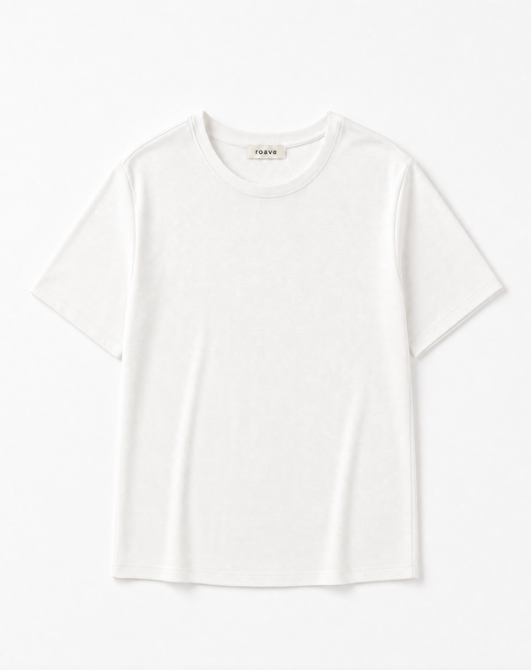 Women's Round Neck Loose White Soft T-Shirt