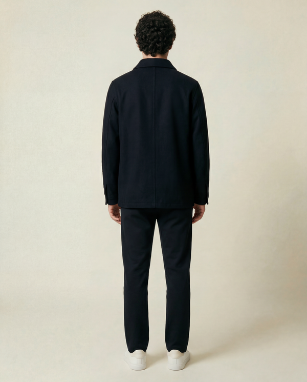 The Fletcher Men's Wool and Camel Hair Black Jacket