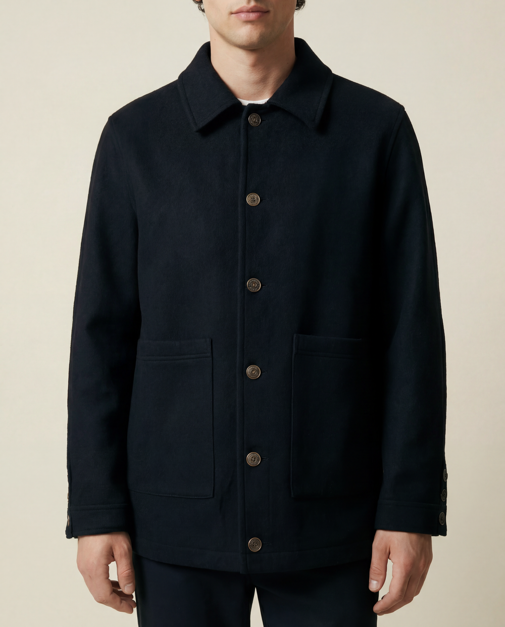 The Fletcher Men's Wool and Camel Hair Black Jacket