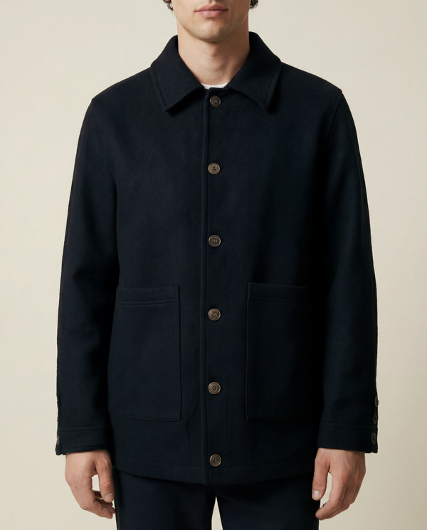 The Fletcher Men's Wool and Camel Hair Black Jacket